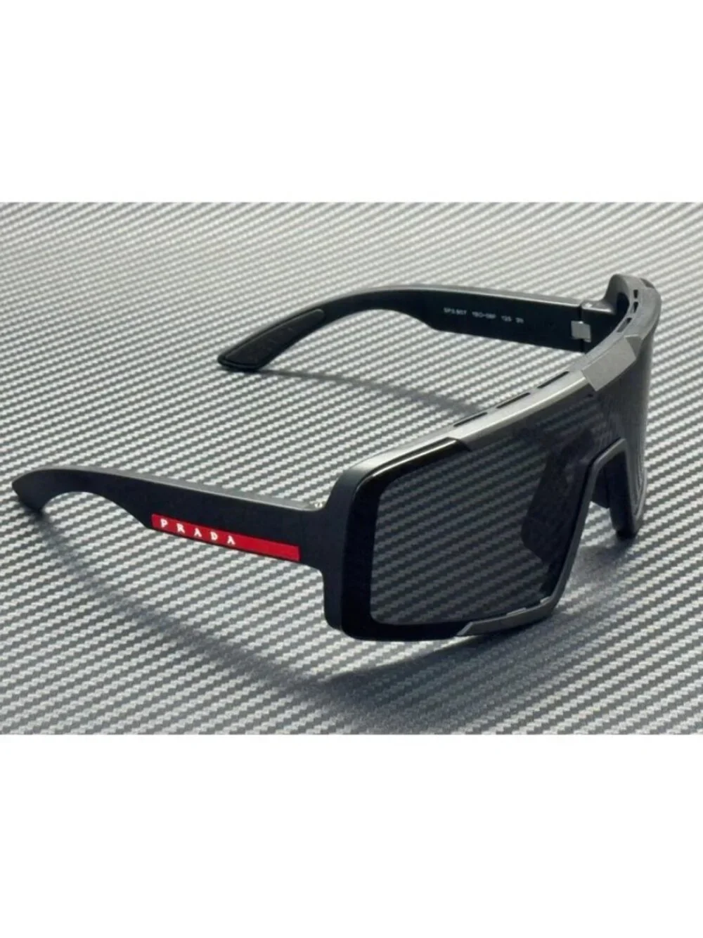 New PRADA LINEA ROSSA Men  Matte Black Sunglasses 70-21-125